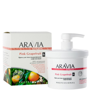 krem dlya tela uvlazhnyayushchij liftingovyj pink grapefruit 550 ml aravia organic rossiya