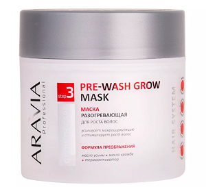 maska razogrevayushchaya dlya rosta volos pre wash grow mask 300 ml aravia professional rossiya