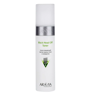 tonik ochishchayushchij protiv chernyh tochek i komedonov dlya zhirnoj i problemnoj kozhi black head off toner 250 ml aravia professional rossiya