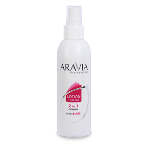 loson 2 v 1 protiv vrosshih volos i dlya zamedleniya rosta volos s fruktovymi kislotami 150 ml aravia professional rossiya