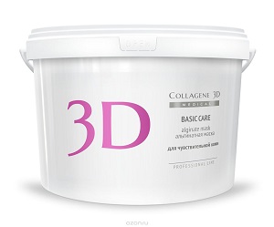 alginatnaya maska dlya lica i tela basic care s rozovoj glinoj 1200 gr collagene 3d rossiya