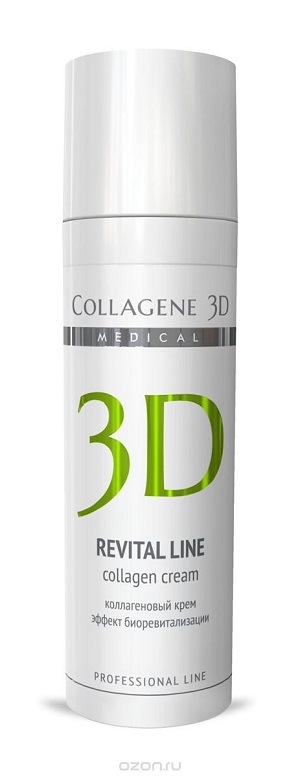 kollagenovyj krem dlya lica s effektom biorevitalizacii revital line s vosstanavlivayushchim kompleksom 150 ml collagene 3d rossiya