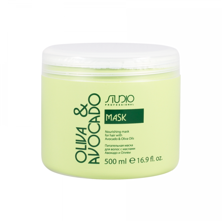 maska uvlazhnyayushchaya dlya volos s maslami avokado i olivy quotolive and avocadoquot 500 ml studio professional rossiya