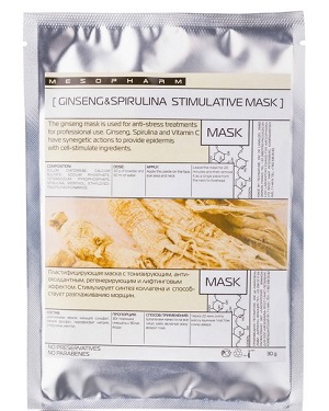 alginatnaya maska dlya lica stimuliruyushchaya ginsengspirulina stimulative mask 30 gr mesopharm professional rossiya
