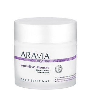 krem dlya tela smyagchayushchij sensetive mousse 300 ml aravia organic rossiya