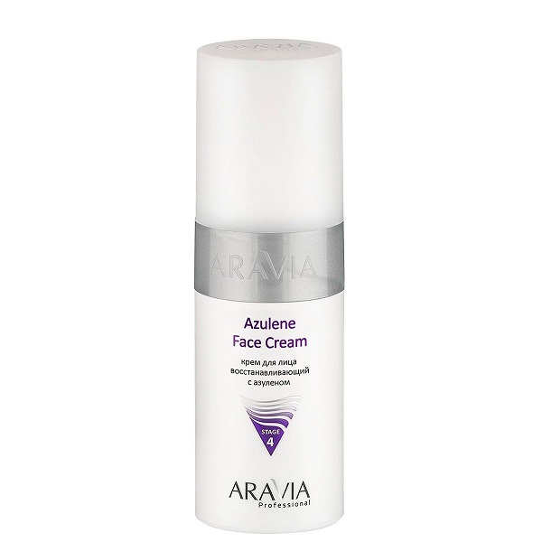 krem dlya lica vosstanavlivayushchij s azulenom azulene face cream 150 ml aravia professional rossiya
