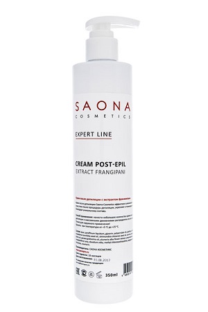 uvlazhnyayushchij krem posle depilyacii s ekstraktom frandzhipani 350 ml saona cosmetics rossiya