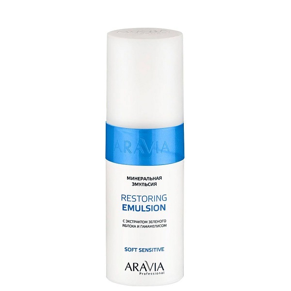 mineralnaya emulsiya dlya tela s ekstraktom zelyonogo yabloka i gamamelisom restoring emulsion 150 ml aravia professional rossiya