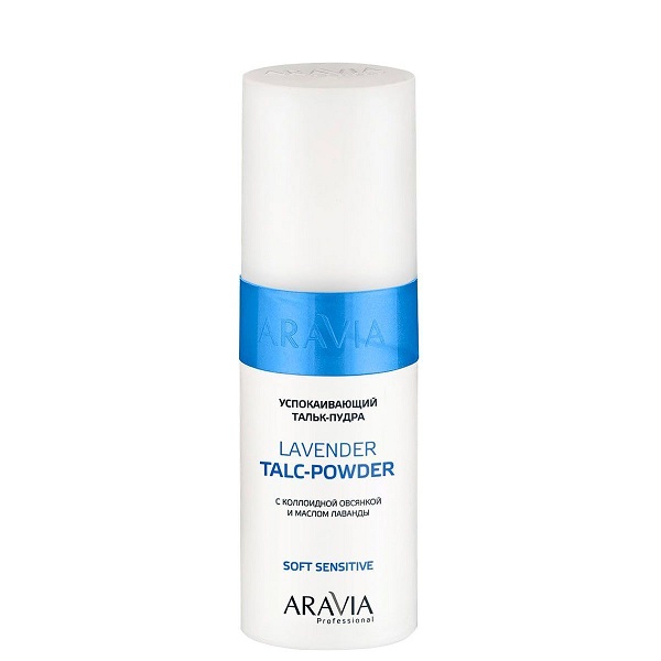 uspokaivayushchij talk pudra dlya depilyacii s kolloidnoj ovsyankoj i maslom lavandy lavender talc powder 150 ml aravia professional rossiya