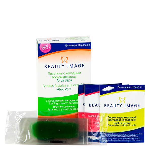 nabor dlya lica aloe vera 24 voskovye poloski 2 salfetki beauty image ispaniya