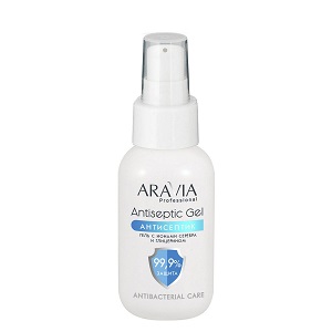 gel antiseptik dlya ruk s ionami serebra i glicerinom gel antiseptic 50 ml aravia professional rossiya