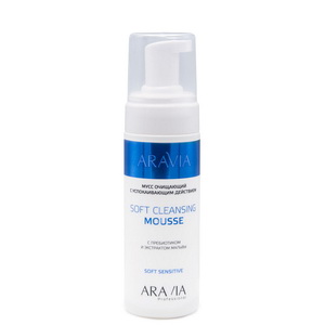 muss ochishchayushchij s uspokaivayushchim dejstviem soft cleansing mousse 160 aravia professional rossiya