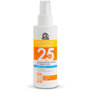 solncezashchitnoe vodostojkoe molochko dlya lica i tela spf 25 150 ml solbianca rossiya