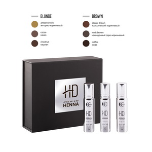 nabor dlya okrashivaniya brovej hd premium henna brunette nabor 3 predmeta cc brow rossiya