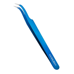 pincet izognutyj 90 dlya narashchivaniya resnic blue metallic s ruchnoj zatochkoj 1 sht enigma yuzhnaya koreya