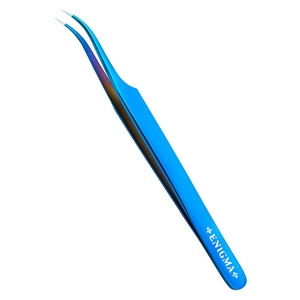pincet izognutyj new dlya narashchivaniya resnic blue metallic s ruchnoj zatochkoj 1 sht enigma yuzhnaya koreya