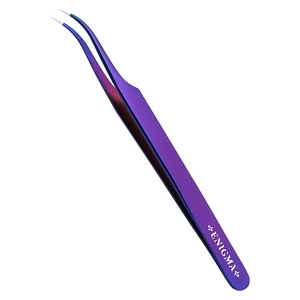 pincet izognutyj new dlya narashchivaniya resnic purple metallic s ruchnoj zatochkoj 1 sht enigma yuzhnaya koreya