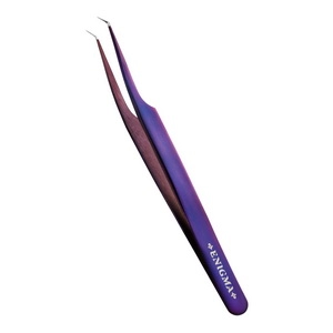 pincet mini l 45 dlya narashchivaniya resnic purple metallic s ruchnoj zatochkoj 1 sht enigma yuzhnaya koreya