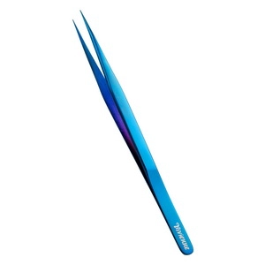 pincet pryamoj dlya narashchivaniya resnic blue metallic s ruchnoj zatochkoj 1 sht enigma yuzhnaya koreya