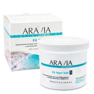 balneologicheskaya sol dlya obyortyvaniya s anticellyulitnym effektom fit mari salt 750 gr aravia organic rossiya
