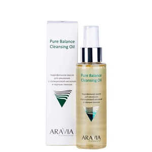 gidrofilnoe maslo dlya umyvaniya s salicilovoj kislotoj i chyornym tminom pure balance cleansing oil 110 ml aravia professional rossiya