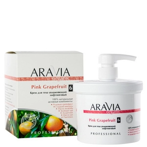krem dlya tela uvlazhnyayushchij liftingovyj pink grapefruit 550 ml aravia organic rossiya
