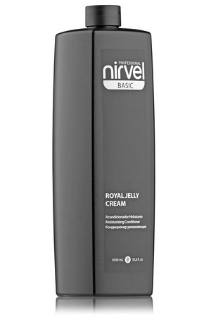 uvlazhnyayushchij kondicioner s pchelinym matochnym molochkom dlya suhih okrashennyh i povrezhdennyh volos royal jelly cream 1000 ml nirvel ispaniya