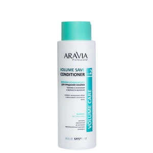 balzam kondicioner dlya pridaniya obema tonkim i sklonnym k zhirnosti volosam volume save conditioner 400 ml aravia professional rossiya