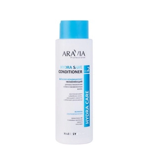 balzam kondicioner uvlazhnyayushchij dlya vosstanovleniya suhih obezvozhennyh volos hydra save conditioner 400 ml aravia professional rossiya