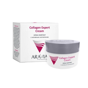 krem lifting dlya lica s nativnym kollagenom collagen expert cream 50 ml aravia professional rossiya