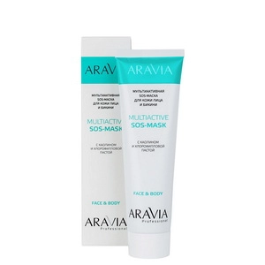 multiaktivnaya sos maska dlya problemnoj kozhi s kaolinom i hlorofillovoj pastoj multiactive sos mask 100 ml aravia professional rossiya