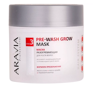 maska razogrevayushchaya dlya rosta volos pre wash grow mask 300 ml aravia professional rossiya