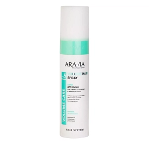 sprej dlya obema dlya tonkih i sklonnyh k zhirnosti volos volume hair spray 250 ml aravia professional rossiya