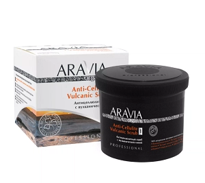 anticellyulitnyj skrab s vulkanicheskoj glinoj anti cellulite vulcanic scrub 550 ml aravia organic rossiya