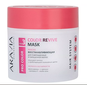 maska vosstanavlivayushchaya dlya povrezhdennyh i okrashennyh volos color revive mask 300 ml aravia professional rossiya