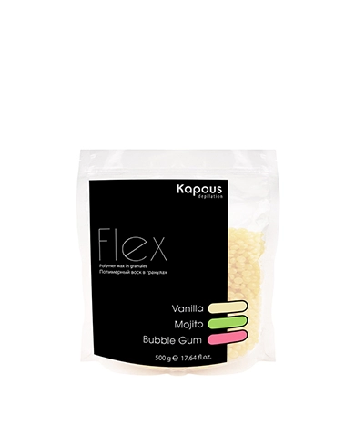 polimernyj vosk v granulah flex s aromatom vanil 500 ml kapous depilation rossiya