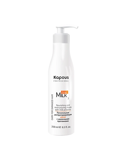 pitatelnaya restrukturiruyushchaya maska dlya volos milk line 250 ml kapous professional rossiya