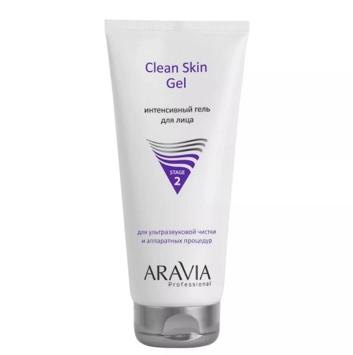 intensivnyj gel dlya ultrazvukovoj chistki lica i apparatnyh procedur clean skin gel 200 ml aravia professional rossiya