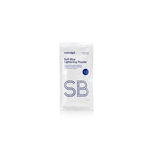poroshok dlya osvetleniya volos blond touch soft blue lightening powder pure white 30 g concept