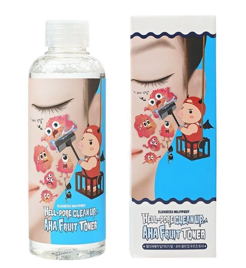 elizavecca toner piling dlya lica fruktovye kisloty hell pore clean up aha fruit toner 200 ml elizavecca yuzhnaya koreya