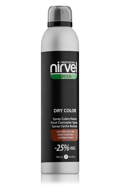 toniruyushchij sprej dlya volos temno korichnevyj dry color dark brown 300 ml nirvel nirvel