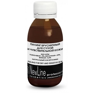 nl himicheskij piling na osnove molochnoj kisloty brusnichnyj dlya suhoj i chuvstvitelnoj kozhi 100 ml new line rossiya