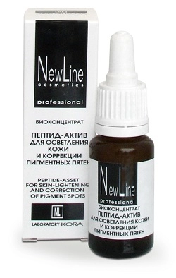 nl biokoncentrat peptid aktiv dlya osvetleniya kozhi i korrekcii pigmentnyh pyaten 15 ml new line rossiya