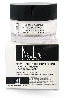 nl krem dlya lica nochnoj obnovlyayushchij s lipopeptidami i ana kislotami 50 ml new line rossiya