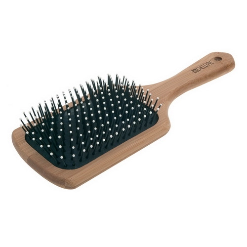 shchetka massazhnaya bamboo derevo plastikovye shtifty s ploskoj ruchkoj dewal dewal