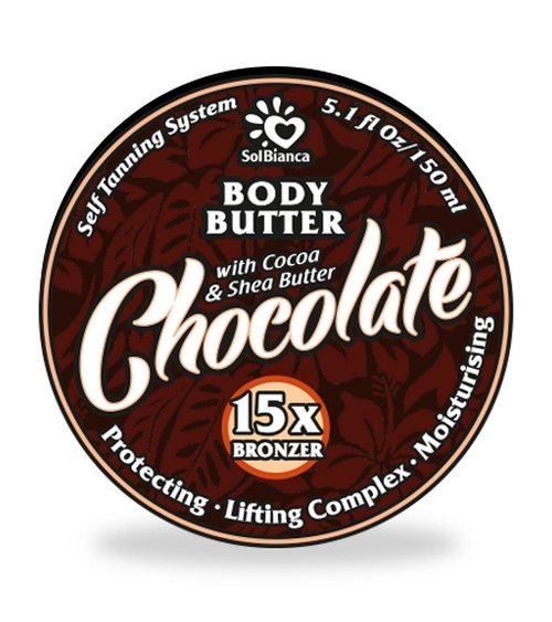 tverdoe maslo dlya zagara v solyarii quotchocolatequot s maslom kakao i bronzatorami 150 ml solbianca ssha