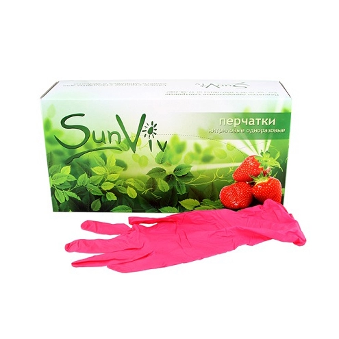 perchatki nitril rozovye medicinskie m sunviv 100 sht upk 601 787 sunviv