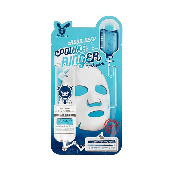 elizavecca tkanevaya maska dlya lica uvlazhnenie aqua deep power ringer mask pack 1sht