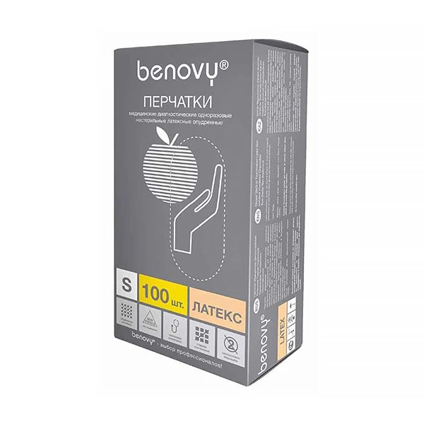 perchatki lateks opudrennyj m benovy 100shtupk 601 846