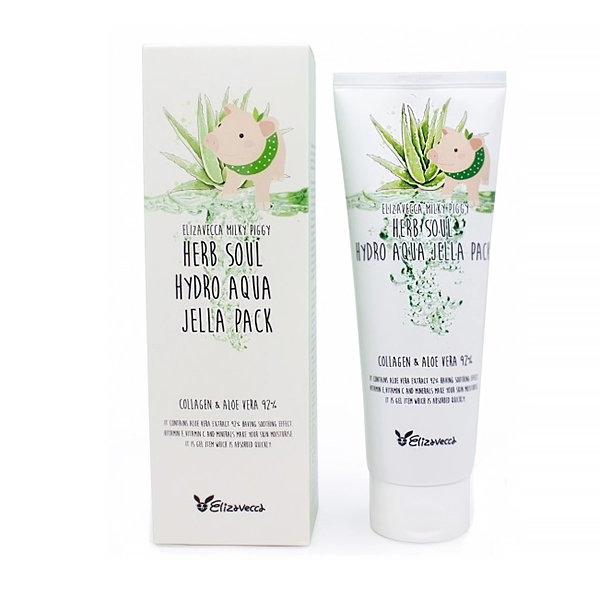 elizavecca maska dlya lica uvlazhnenie aloe milky piggy herb soul hydro aqua jella pack 250ml